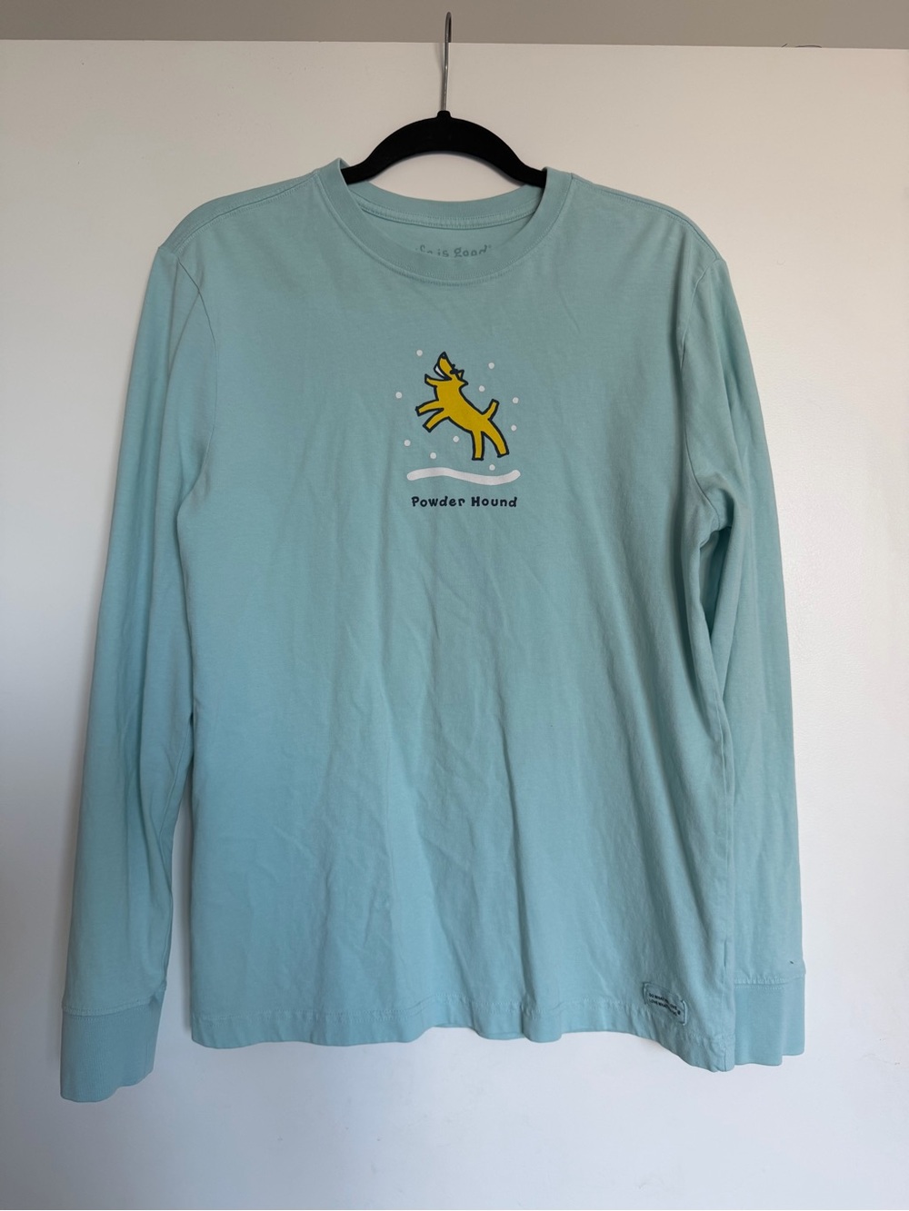 Life Is Good light blue-Sleeve Tee with Powder Hound Shirt
